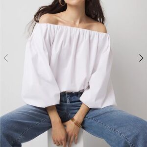 Off-the-Shoulder White Women’s Top